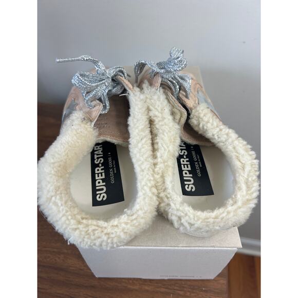 NIB Golden Goose Superstar Sabot Suede Shearling Flat Heel Sneakers Pink Size:36 - Picture 5 of 9